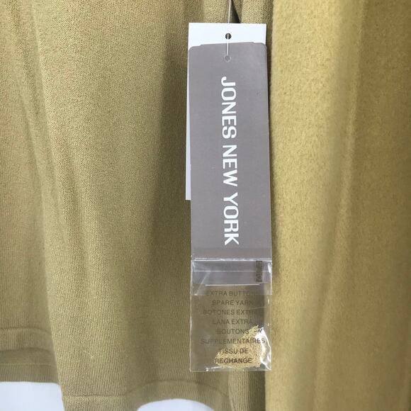 Jones New York 2 Pc Set Long Sleeve Shirt Open Jacket Wool Large Green NEW - Picture 11 of 11